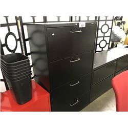 BLACK 4 DRAWER LATERAL FILE CABINET
