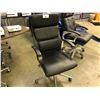 Image 2 : BLACK LEATHER EURO STYLE CHROME FRAMED HIGH BACK EXECUTIVE CHAIR