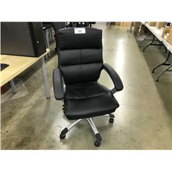 BLACK LEATHER MIDBACK EXECUTIVE CHAIR