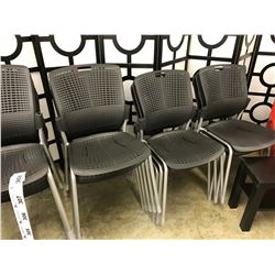 BLACK PLASTIC STACKING SIDE CHAIR