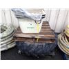 Image 1 : LARGE TRACTOR TIRE & PALLET OF CONSTRUCTION BINS AND PARTS