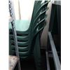 Image 1 : 5 TIER METAL SHELF, 2 BBQS, & 2 STACKS OF PLASTIC OUTSIDE CHAIRS