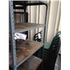 Image 2 : 5 TIER METAL SHELF, 2 BBQS, & 2 STACKS OF PLASTIC OUTSIDE CHAIRS