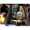 Image 4 : BENCH GRINDER, ELECTRIC ANGLE GRINDER, 3 BOXES OF ASSORTED TOOLS & HARDWARE, RADIO & MANUAL PUNCH