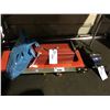 Image 2 : BENCH VICE, CREEPER, SQUARE, TOOL BOX, JUMPER CABLES & SAW CLOCK