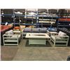 Image 1 : 6 PCS CABANA COAST BRUSHED GREY ALUMINUM OUTDOOR PATIO CHAT SET INCLUDING: PROPANE FIRE COCKTAIL