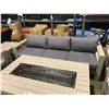 Image 3 : 6 PCS CABANA COAST BRUSHED GREY ALUMINUM OUTDOOR PATIO CHAT SET INCLUDING: PROPANE FIRE COCKTAIL