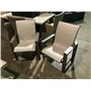 Image 1 : PAIR OF BEIGE MESH BACK ALUMINUM OUTDOOR PATIO ARM CHAIRS