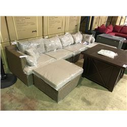 6 PIECE SAHARA PF-CS305-BR BROWN SECTIONAL OUTDOOR PATIO SOFA SET