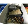 Image 1 : GREY SUPERIOR JOB SITE TOOL BOX WITH PLASTIC SAW HORSES, 3 TOOL BOXES WITH CONTENTS & BIN OF