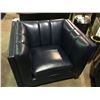 Image 2 : SEVERINO BLUE LEATHER 3 SEAT SOFA & 2 ARM CHAIRS