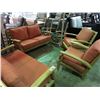 Image 3 : 4 PCS SOLID TEAK OUTDOOR PATIO SET INCLUDING 2 LOVE SEATS & 2 OVERSIZED ARM CHAIRS