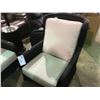 Image 2 : 3 PCS SOL WEAVE DARK PLASTIC RATTAN OUTDOOR PATIO SET INCLUDING LOVE SEAT & 2 SWIVEL ARM CHAIRS