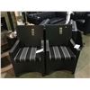 Image 1 : PAIR OF SOL WEAVE DARK PLASTIC RATTAN OUTDOOR PATIO ARM CHAIRS