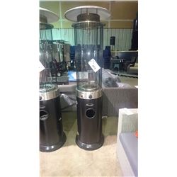 PARAMOUNT BLACK / GLASS PROPANE OUTDOOR FLAME TUNNEL PATIO HEATER