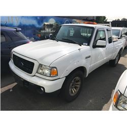 2008 FORD RANGER, 2DR CREW CAB PU, WHITE, VIN # 1FTZR45E28PA30760