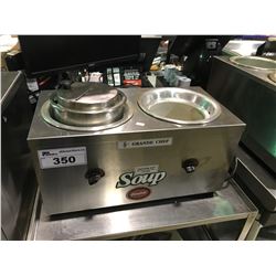 GRANDE CHEF STAINLESS STEEL 2 SLOT SOUP WARMER