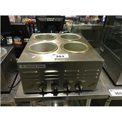 GRANDE CHEF STAINLESS STEEL 4 SLOT SOUP WARMER