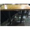 Image 2 : 22" X 44" RUSTIC WOOD & METAL BASE RESTAURANT BAR HEIGHT TABLE