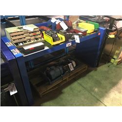 BLUE METAL INDUSTRIAL WORK TABLE