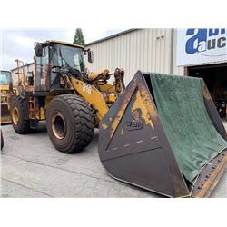 2012 CAT 972H FRONT WHEEL LOADER, YELLOW, DIESEL, VIN#CAT0972HCGTA00380, 5001 HOURS, RD,CD,AC, REAR