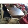 Image 2 : DARK WOOD & WHITE DROP LEAF TABLE WITH MATCHING PAIR OF CHAIRS