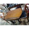 Image 2 : DARK WOOD DROP LEAF TABLE WITH MATCHING PAIR OF CHAIRS