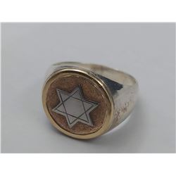 14K GOLD & SILVER STAR OF DAVID RING