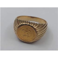 10K YELLOW GOLD RING SET WITH GOLD PESO