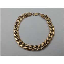 14K YELLOW GOLD BRACELET WITH CURB LINKS (9")