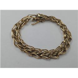 14K YELLOW GOLD CHARM BRACELET (7")