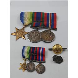 1939-1945 CANADIAN MEDAL TRIO WITH MATCHING MINIATURE SET