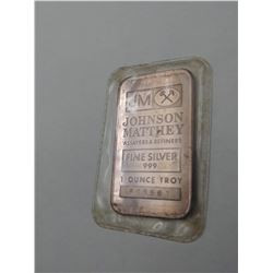 1OZ FINE SILVER .999 BAR