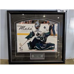 FRAMED ROBERTO LUONGO (CANUCKS) SIGNED POSTER