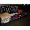 Image 3 : SHELF INCLUDING CATWOMAN MASK, WEIGHTS, ROUND WOOD DECOR AND MORE