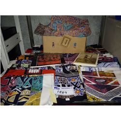 LOT OF INDONESIAN IKATS, TOMTON APPAREL SHIRTS AND PAIR OF INDONESIAN BOOKS