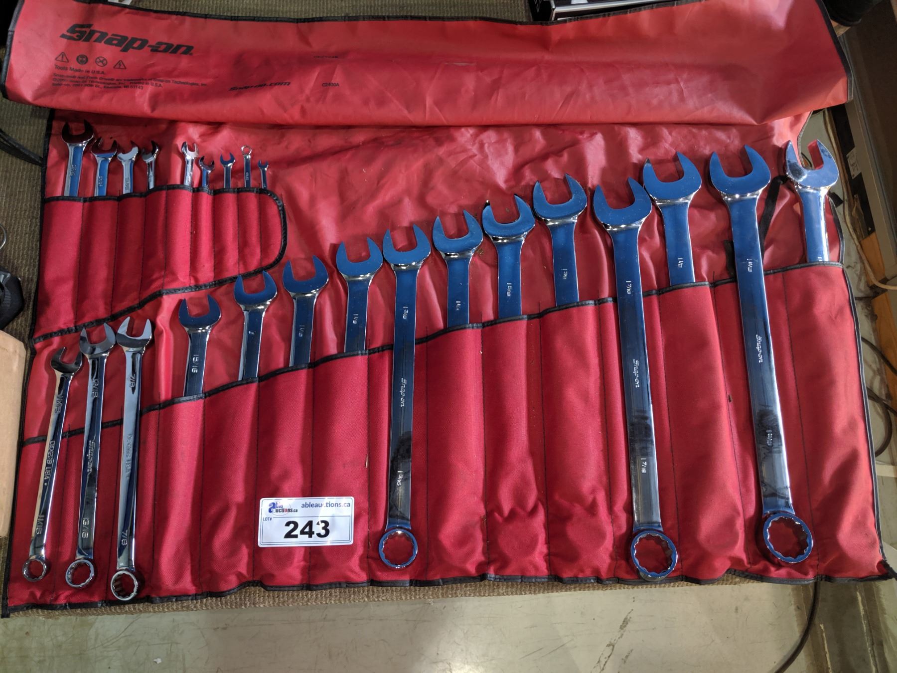 SNAPON 24PC 12POINT SAE FLANK DRIVE STANDARD COMBINATION WRENCH SET (1/41 5/8")