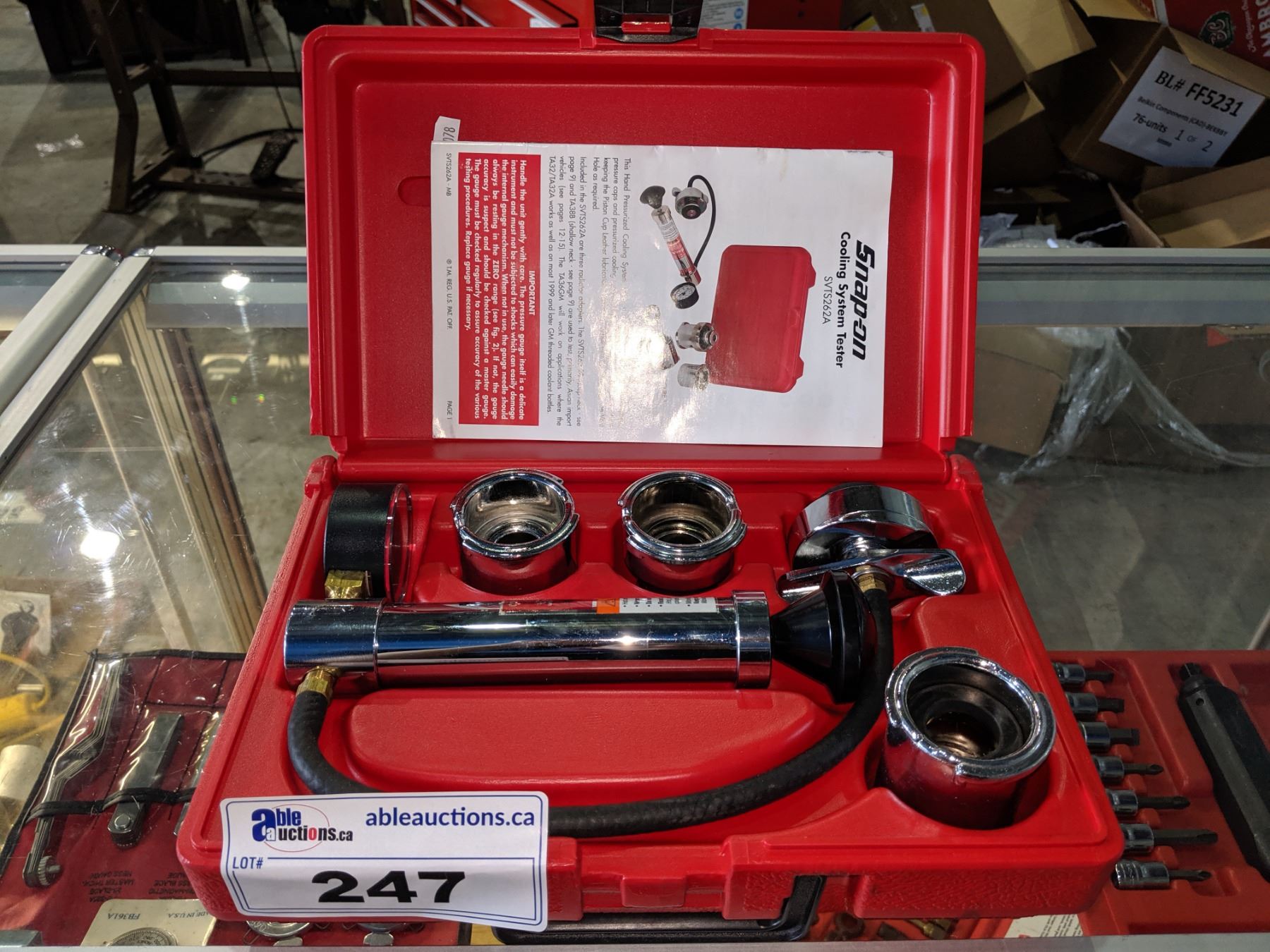 Snap On Cooling System Tester SNAP-ON COOLING SYSTEM TESTER (MODEL SVTS262A) - Able Auctions