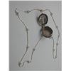 Image 2 : .925 STERLING SILVER NECKLACE WITH BROWN STONE LOCKET