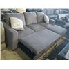 Image 2 : 2 PIECE GREY SECTIONAL WITH PULL-OUT BED/OTTOMAN AND PAIR OF ACCENT PILLOWS
