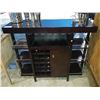 Image 1 : DARK WOOD GLASS-TOP STORAGE UNIT