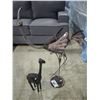 Image 1 : LEATHER-CLAD BIKER THEMED GARDEN GNOME AND METAL OSTRICH & GIRAFFE