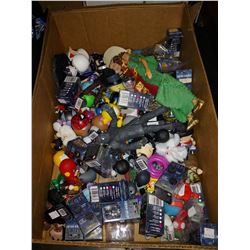 BOX OF ASSORTED ACTION FIGURES AND TOYS