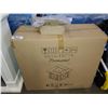 Image 2 : BRONZE PROPANE FIRE PIT WITH COVER AND BOX OF ROCKS