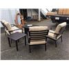 Image 2 : PATIO FLARE 5 PIECE BRONZE CONVERSATION SET INCLUDES: LOVE SEAT, CHAIR, FIRE PIT AND END TABLE