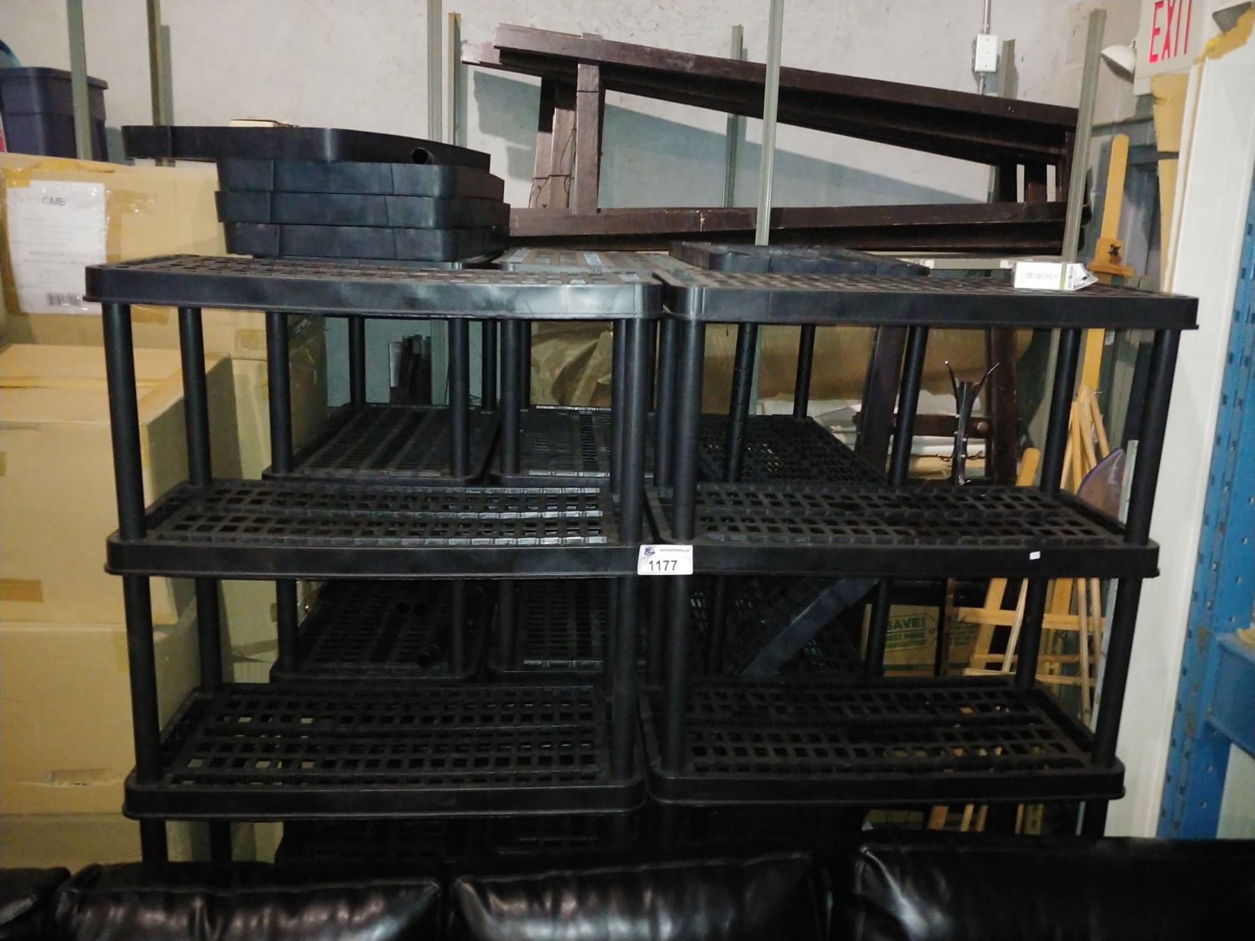 LARGE LOT OF BLACK PLASTIC RACKING