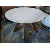 Image 2 : ROUND MARBLE TOP & WOOD DINING TABLE