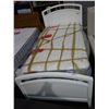 Image 1 : SINGLE SIZE WHITE HEADBOARD, FOOTBOARD & RAILS SET (MATTRESS NOT INCLUDED)