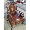Image 1 : ASIAN STYLE ORNATE ROSEWOOD OCCASIONAL CHAIR WITH MOTHER OF PEARL INLAY