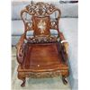 Image 2 : ASIAN STYLE ORNATE ROSEWOOD OCCASIONAL CHAIR WITH MOTHER OF PEARL INLAY